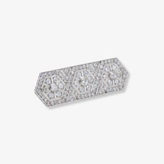 Broche Art Déco en platine et diamant de taille européenne - Circa 1920's