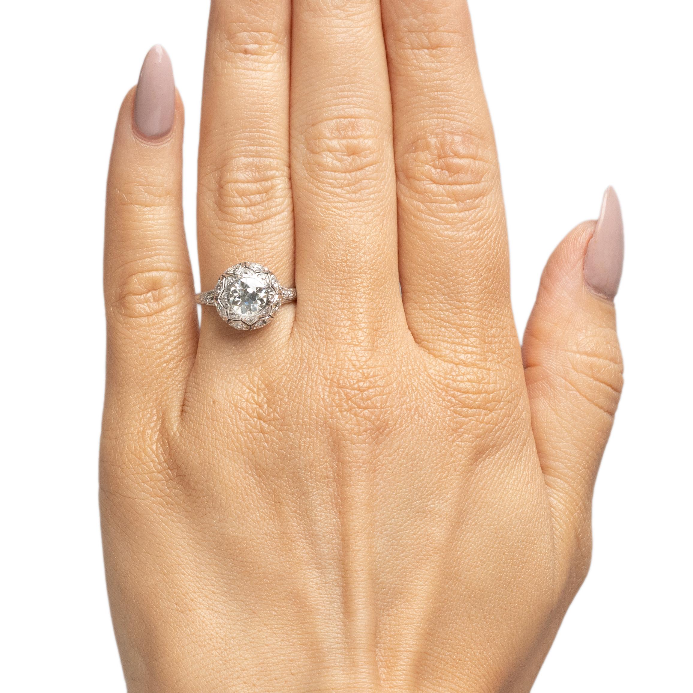 Art Deco Platinum Old European Cut Diamond Dome Style Statement/Engagement Ring 1
