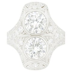 Art Deco Platinum Old European Cut Diamond Ring, circa 1920s