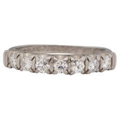 Art Deco Platinum Old European Cut Diamond Vintage Wedding/Stackable Band Art Deco Platinum Old European Cut Diamond Vintage Wedding/Stackable Band