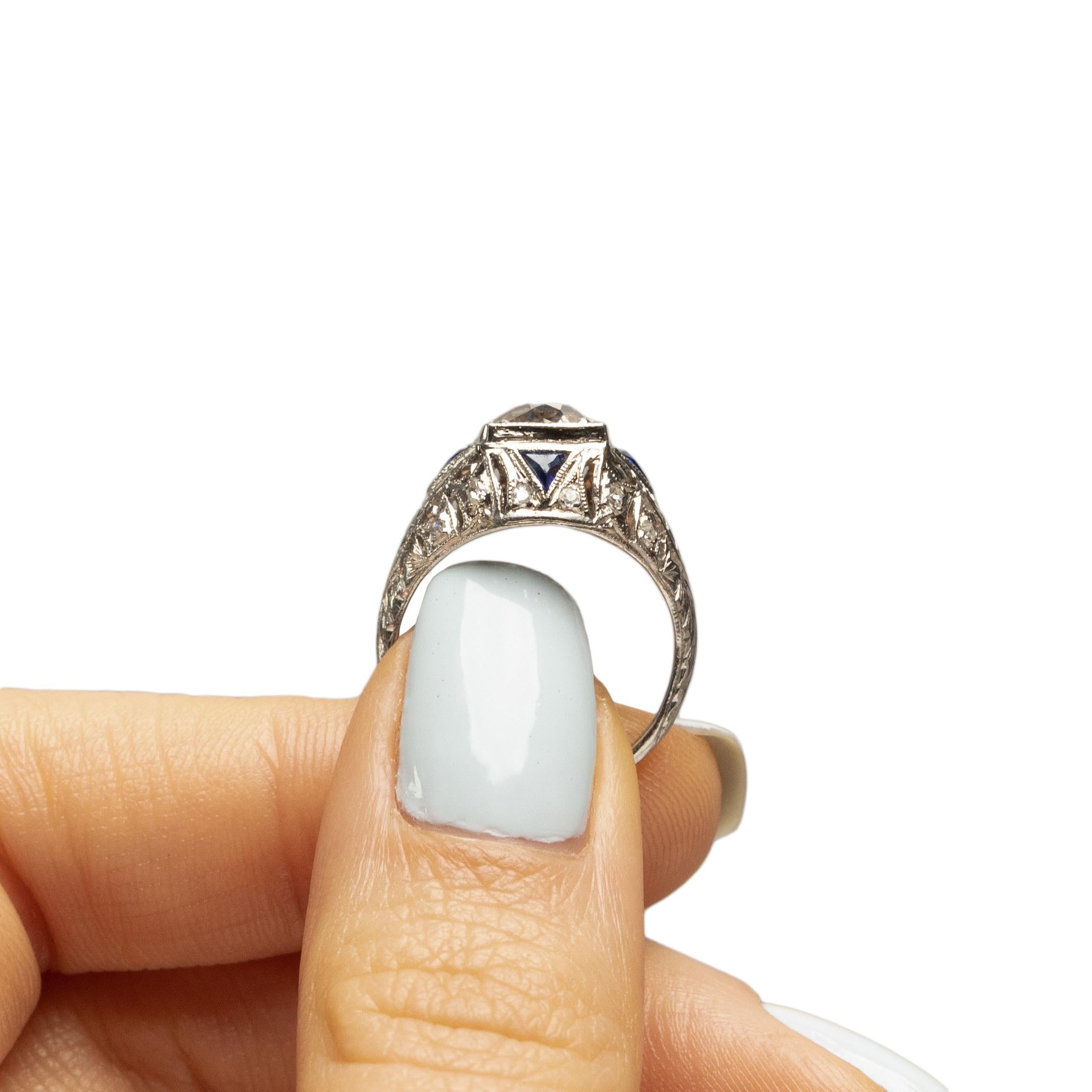 Art Deco Platinum Old European Cut Vintage Illusion Head Diamond Engagement Ring 1