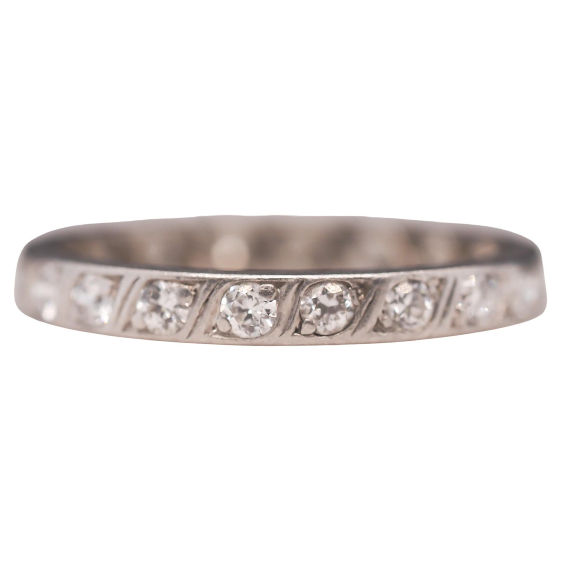 Eternity-Ring aus Platin mit altem europäischem Diamanten im Art déco-Stil VHK #546 im Angebot