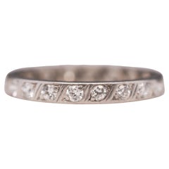 Eternity-Ring aus Platin mit altem europäischem Diamanten im Art déco-Stil VHK #546