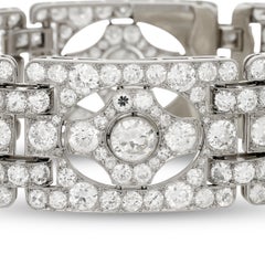 Bracciale Art Deco in platino con diamanti europei antichi