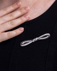 Art Deco, Platinum, Onyx & Diamond Bow Brooch