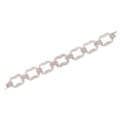 Bracelet Art Déco en platine ajouré serti de diamants taille ancienne
