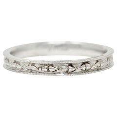 Art Deco Platinum Orange Blossom Eternity Wedding Band Ring