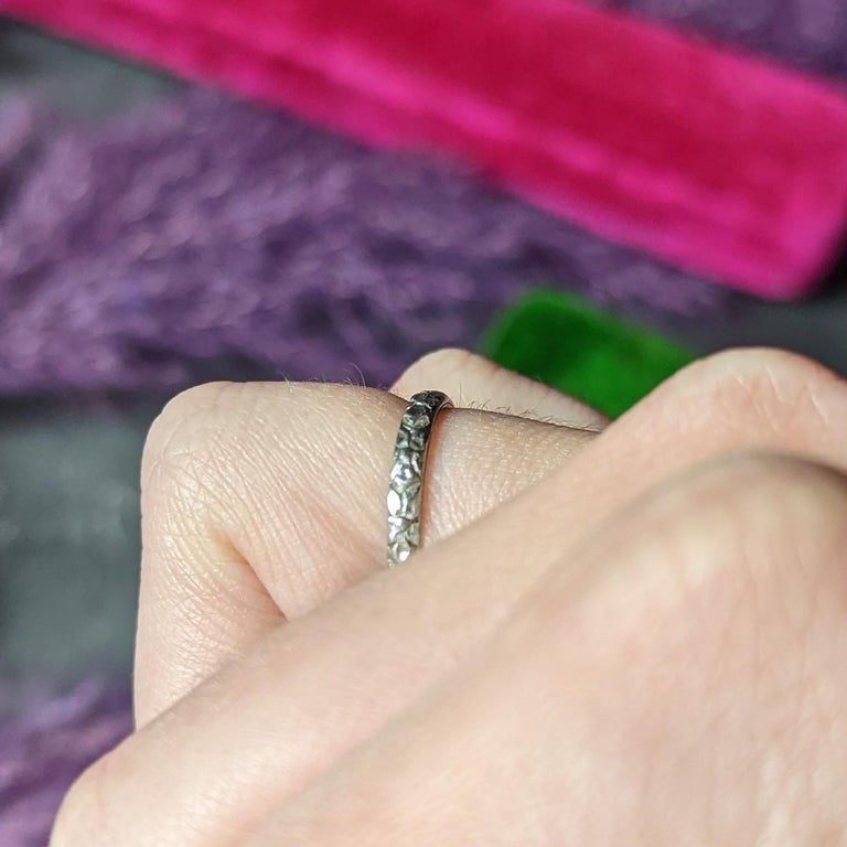 Art Deco Platinum Orange Blossom Foliate Stacking Band Ring For Sale at ...