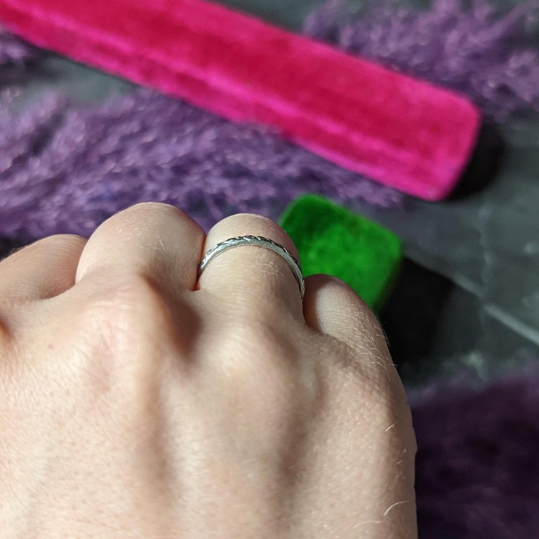 Art Deco Platinum Orange Blossom Foliate Stacking Band Ring For Sale at ...