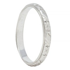 Art Deco Platinum Orange Blossom Vintage Wedding Band Ring