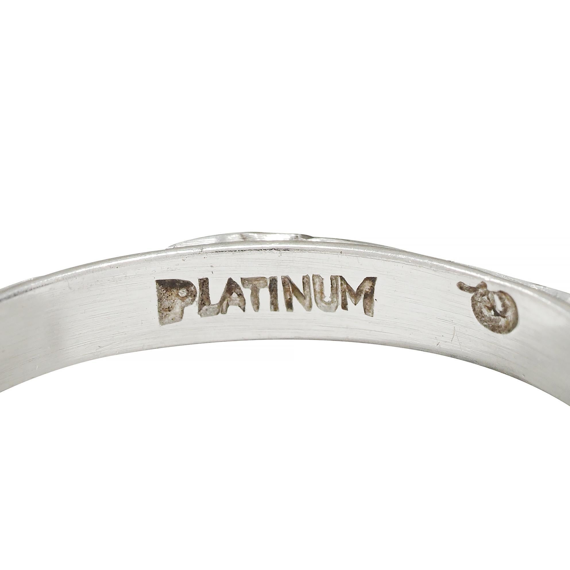 Art Deco Platinum Orange Blossom Vintage Wedding Band Ring For Sale 2