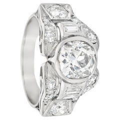 Platinring im Art déco-Stil mit 2,76 Karat Diamanten
