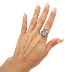 Art Deco Platinum Ring with Diamonds and Sapphires