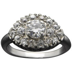 Antique Platinum Ring with Diamonds