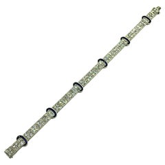 Art Deco Platinum, Sapphire and Diamond Bracelet