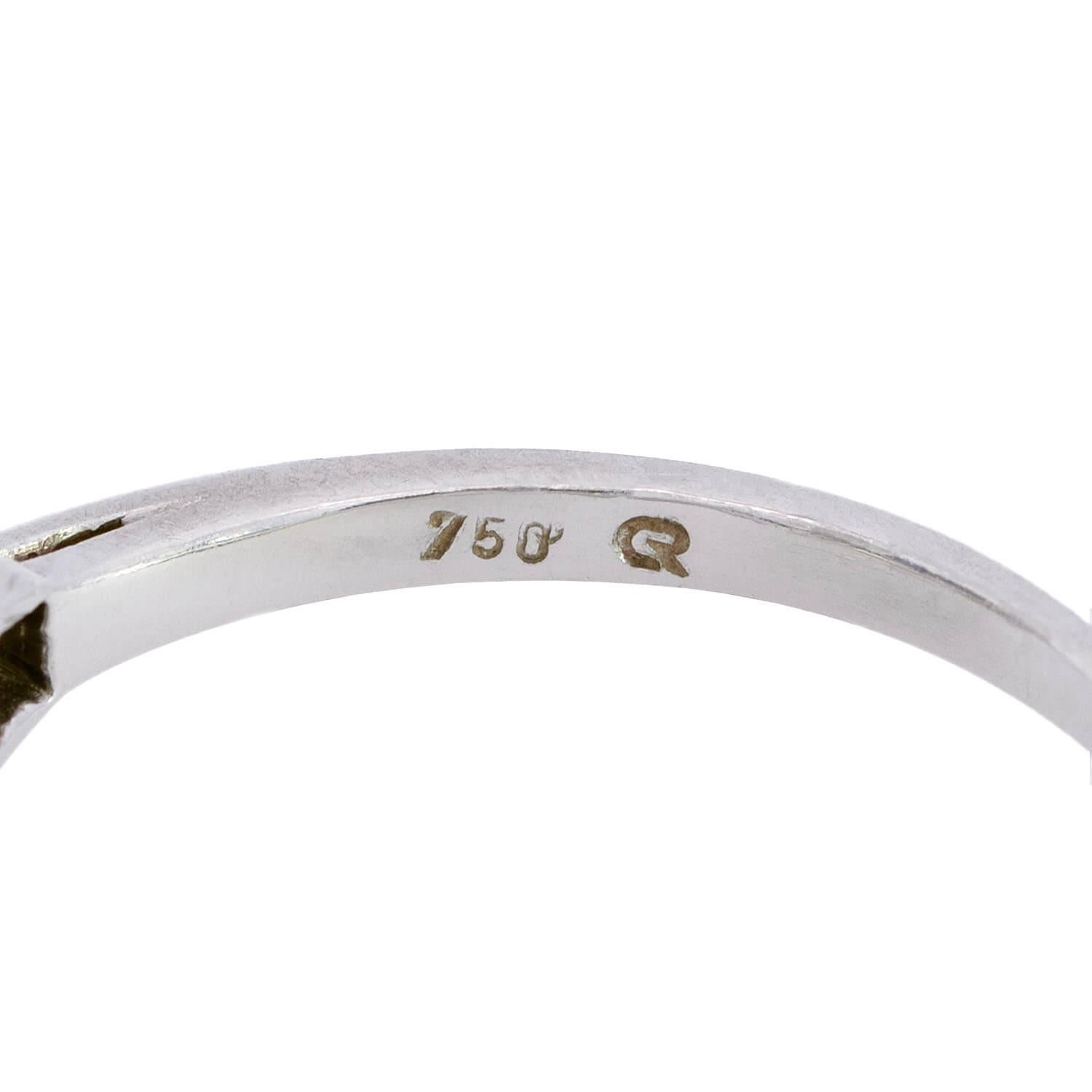 Bague de fiançailles Art déco en platine avec saphir et diamant en vente 2