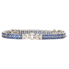 Art Deco Platinum Sapphire & Diamond Bracelet