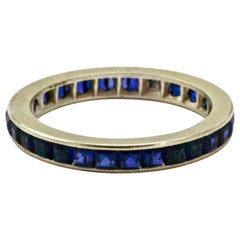 Art Deco Platinum Sapphire Eternity Ring