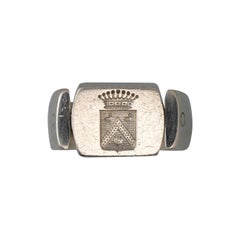 Art Deco Platinum Seal Signet Swivel Ring