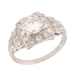 Art Deco Platin Stufen Diamant Verlobungsring