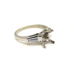 Classic Platinum Tapered Baguette Ring Weight .40 Pts