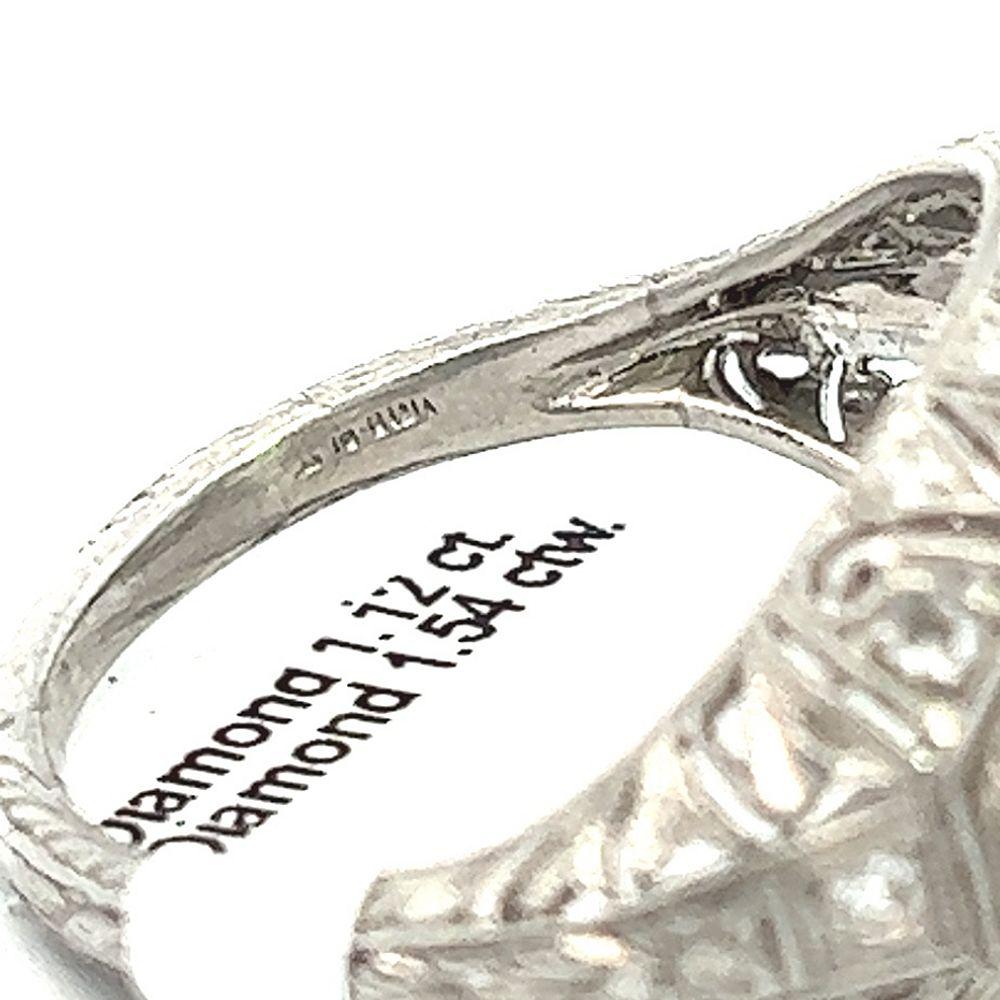 Antique Art Deco Three Stone Diamond Engagement Ring For Sale 1