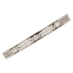 Pulsera Art Decó con filigrana de diamantes de 14 quilates cubierta de platino
