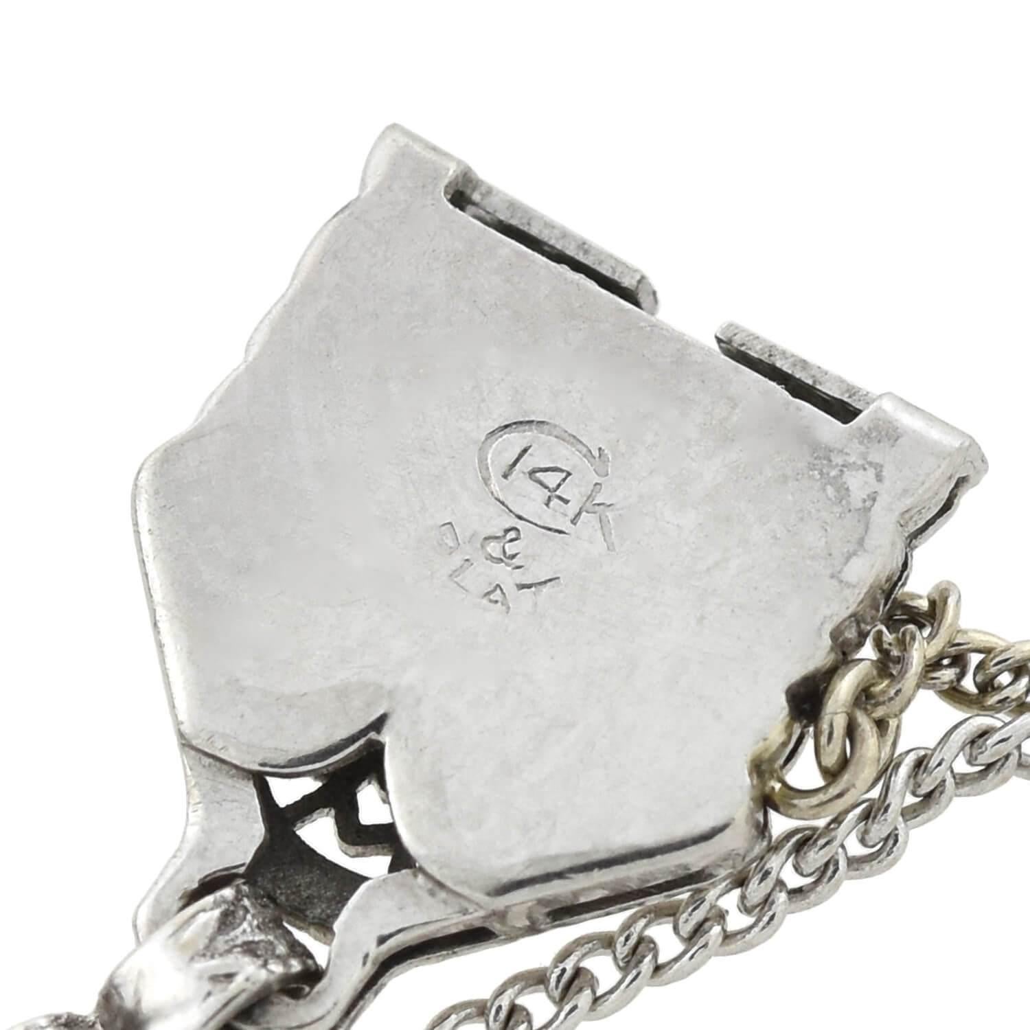Art Deco Platinum-Topped 14 Karat Diamond Filigree Link Bracelet In Good Condition In Narberth, PA