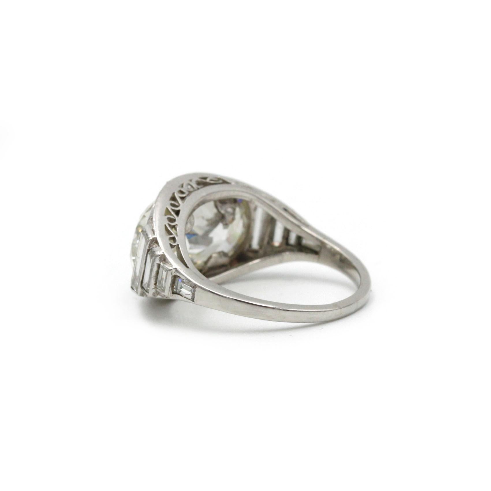 Bague Art déco à deux diamants de 5,27 carats au total, certifiée GIA Bon état - En vente à MONTMORENCY, FR