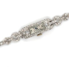 Art Deco Platinum Watch 2.40 TCW VS2 G/H Antique 17.5g Manual 6/5"