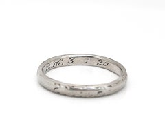 Art Deco Platinum Wedding Ring, 3-7-20, Size 5.5