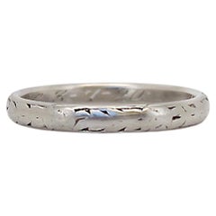 Art Deco Platinum Wedding Ring, 3-7-20, Size 5.5