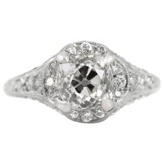 Art Deco 1.75 Carat Old Mine Cut Diamond Ring