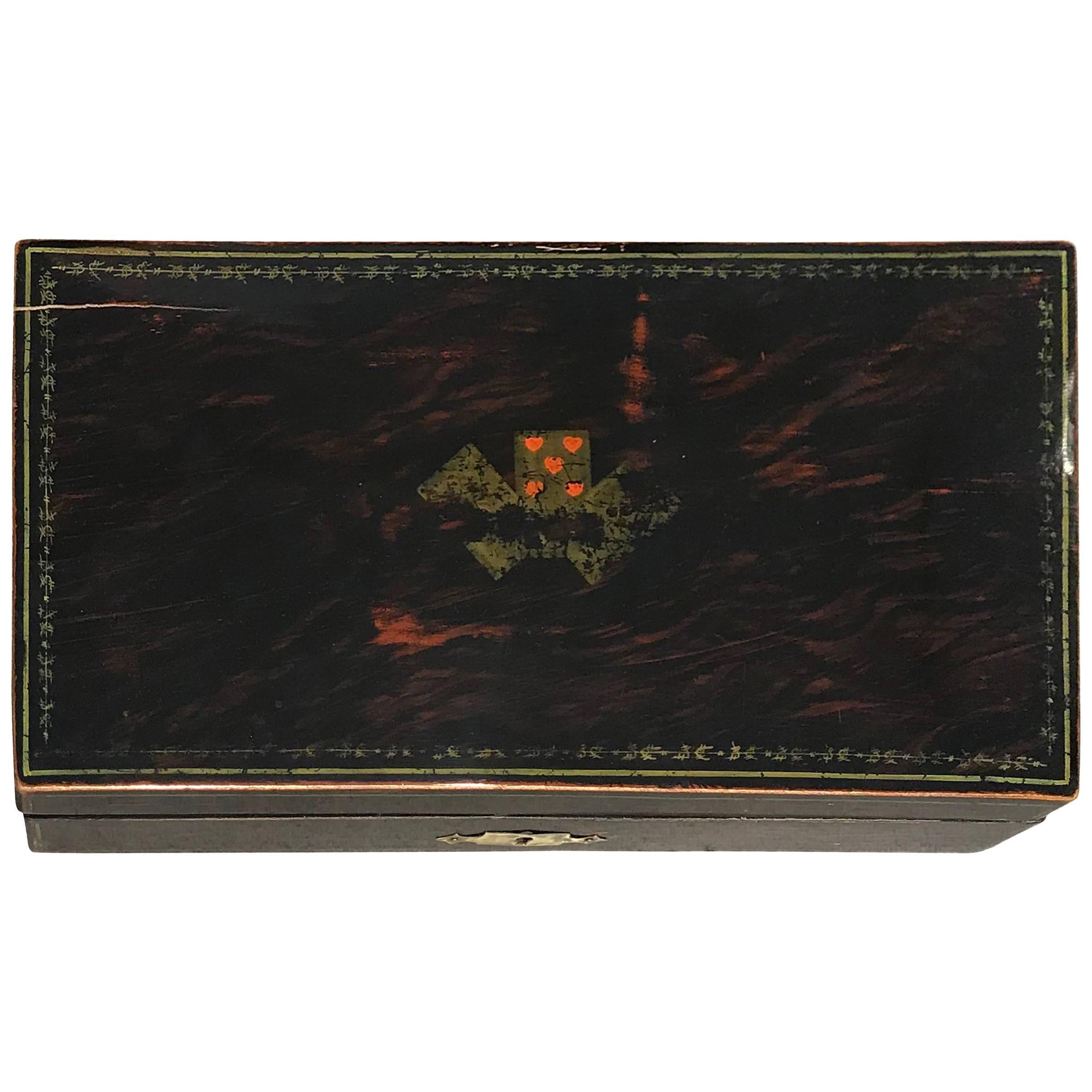 French Art Deco Playing Cards Casket Box, Rosewood, France/Paris, circa 1920
