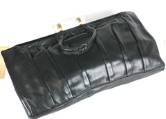 Art Deco Pleated Leather Clutch