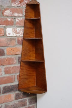 Art Deco Plywood Hanging Corner Shelf / Wall Bracket