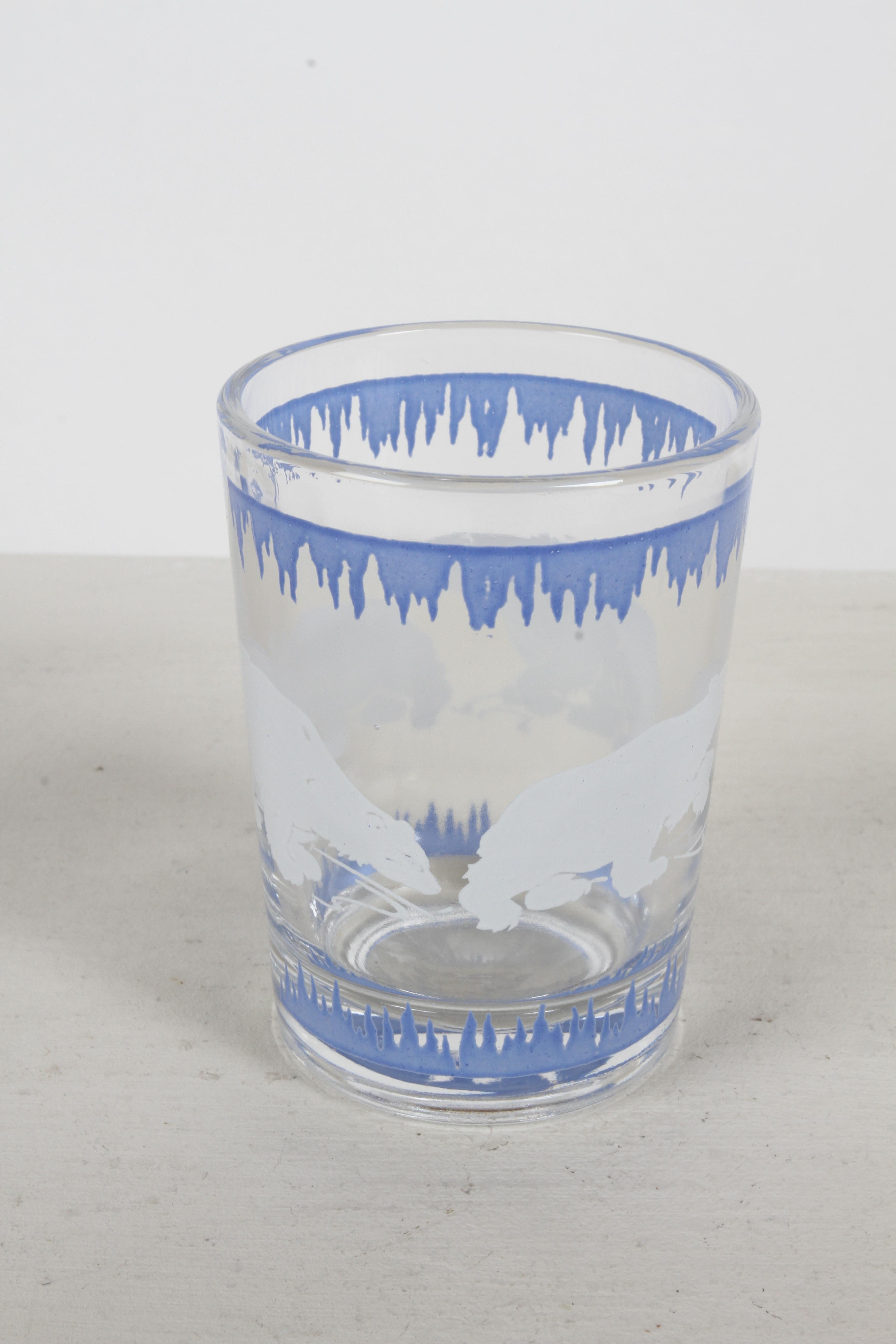 Juego de cócteles Art Decó Oso Polar - Hazel-Atlas - Juego completo de 18 cocteleras Caja en venta 5