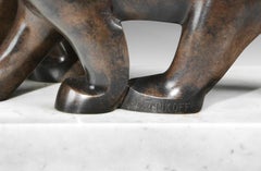 Art Deco Polar Bears bronze by Alexandre Zankoff, 1930