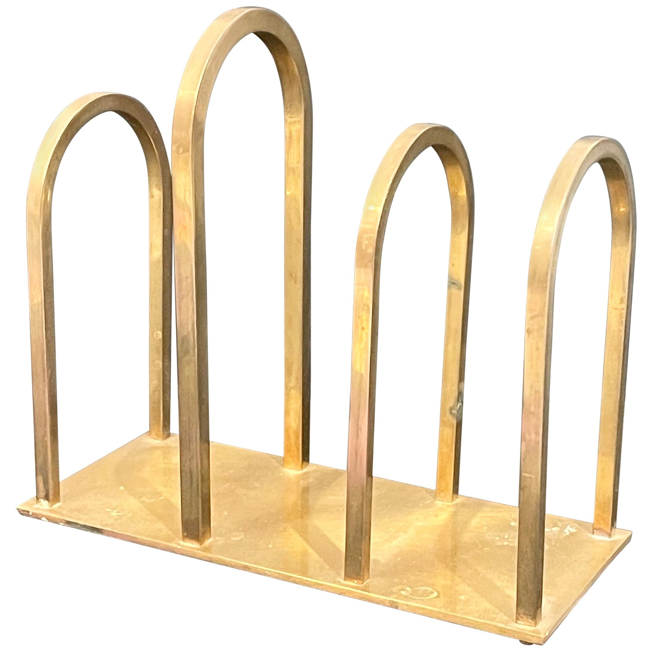 Art Deco Polished Brass Letter Holder