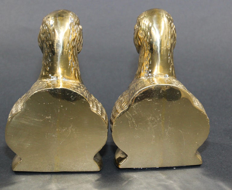 Art Deco Polished Cast Brass Duck Bookends, circa 1940 For Sale 5