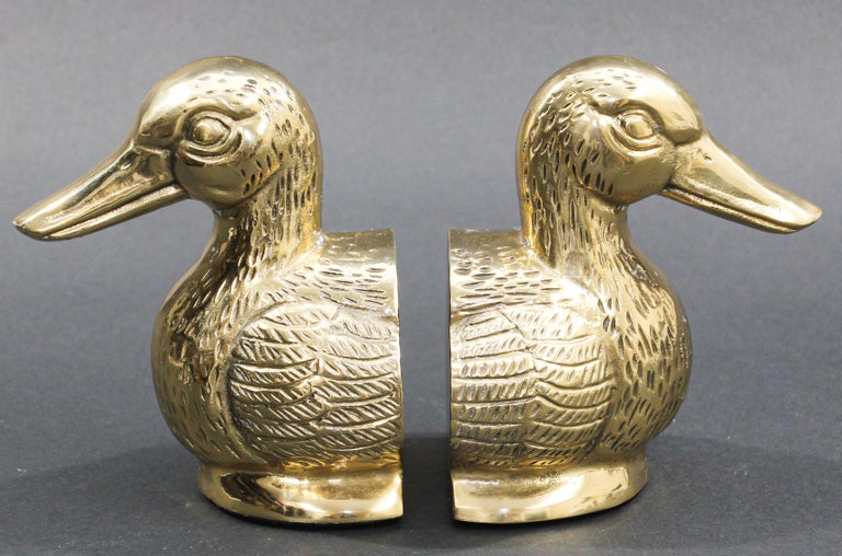 Art Deco Polished Cast Brass Duck Bookends, circa 1940 For Sale 6