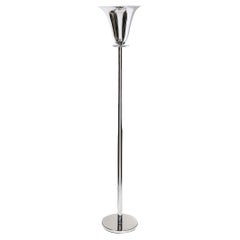 Art Deco Polished Chrome Torchiere signed Marbro