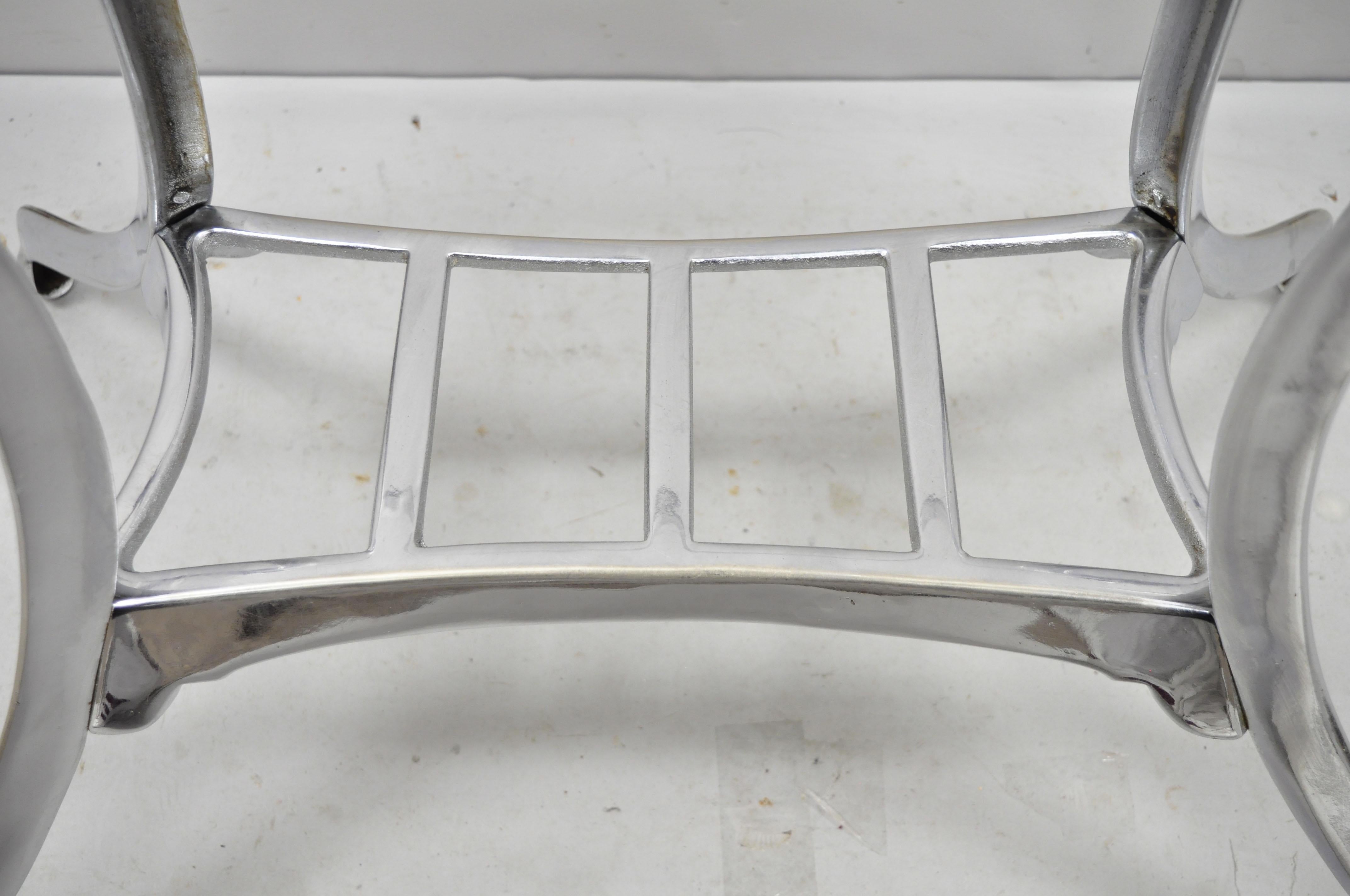 Art Deco Polished Steel Sculptural Dining Table Base Chicago by HDW Foundry Co. In Good Condition In Philadelphia, PA