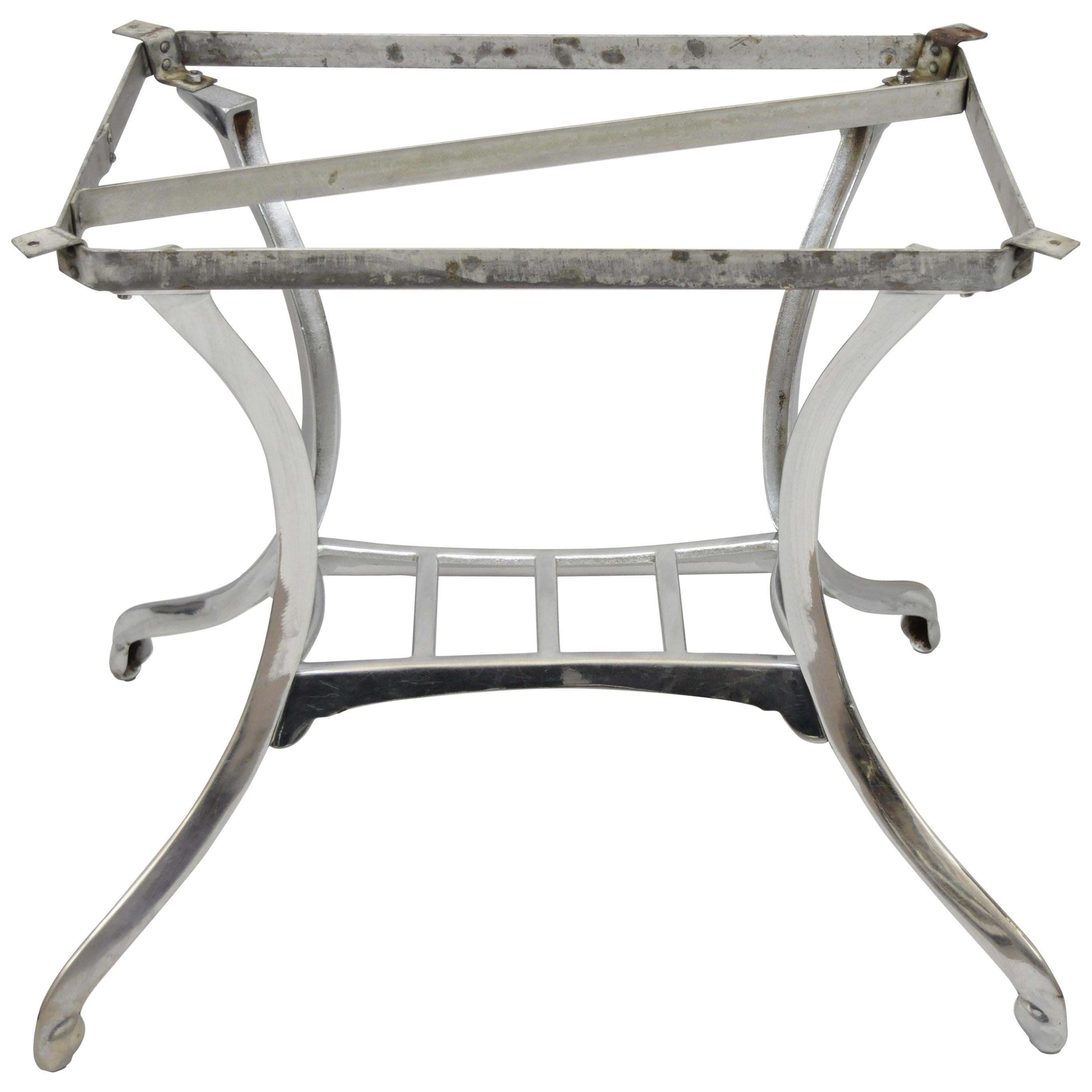 Art Deco Polished Steel Sculptural Dining Table Base Chicago by HDW Foundry Co.