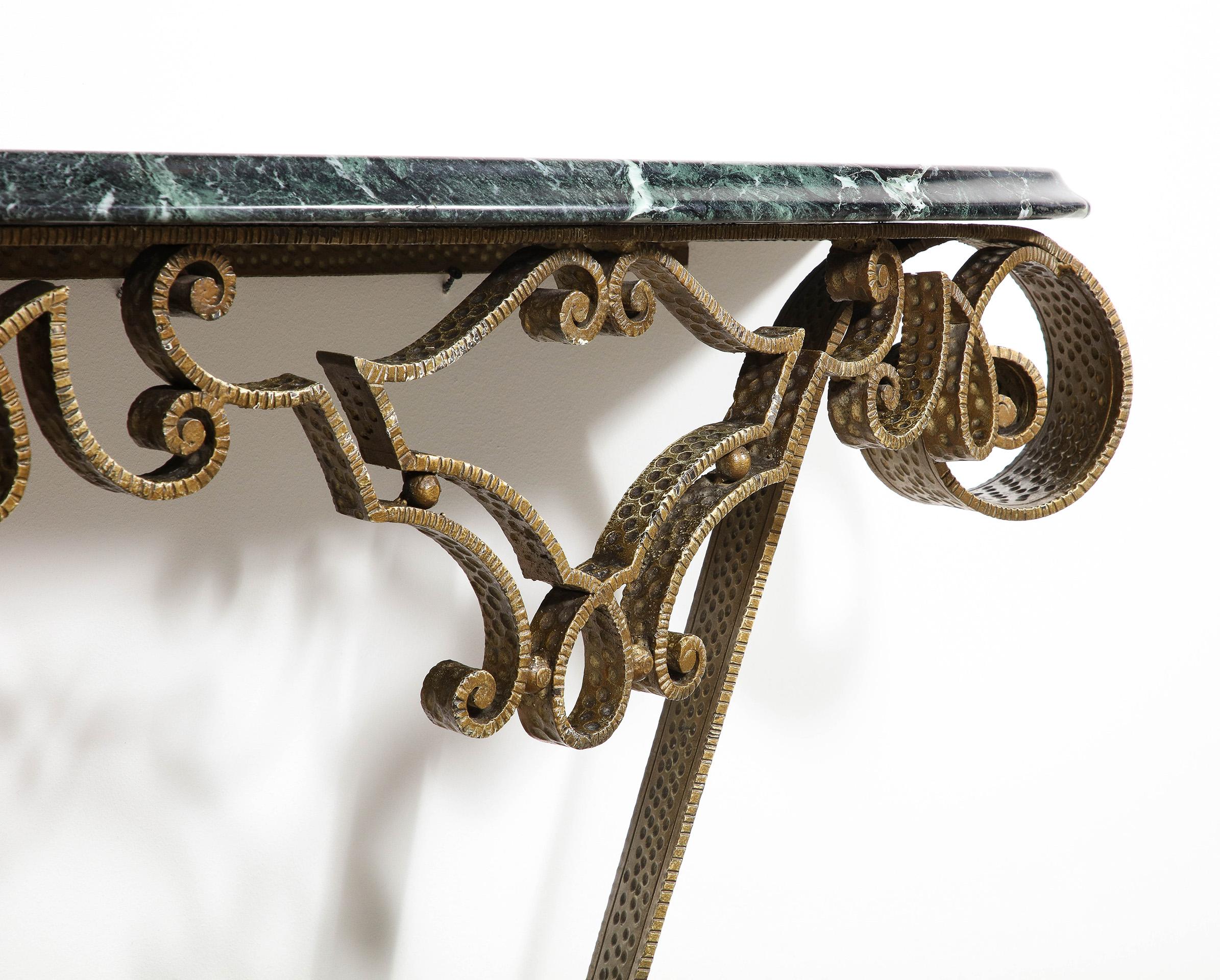Art Deco Konsole aus polychromem Eisen im Zustand „Gut“ im Angebot in New York, NY