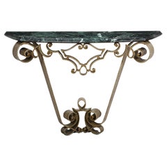 Art Deco Polychromed Iron Console