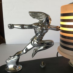 Art Deco Pontiac Running Red Indian Hood Ornament Lamp