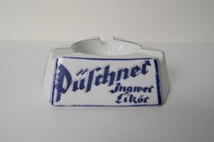 Art Deco Porcelain Advertising Ashtray Püschner Bitter, 1920's.