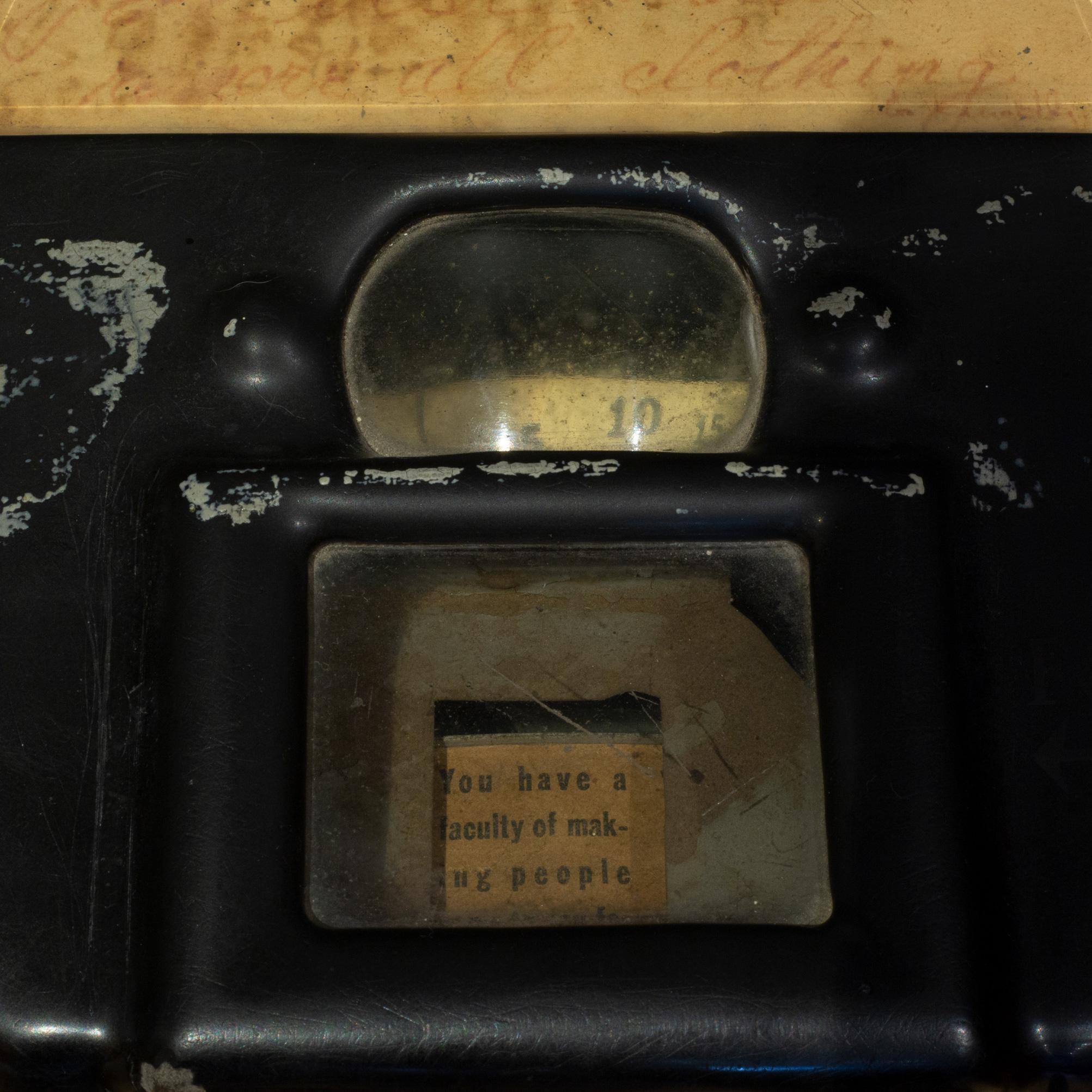 Cast Art Deco Porcelain and Bronze Fortune Teller and Weight Scale c.1930