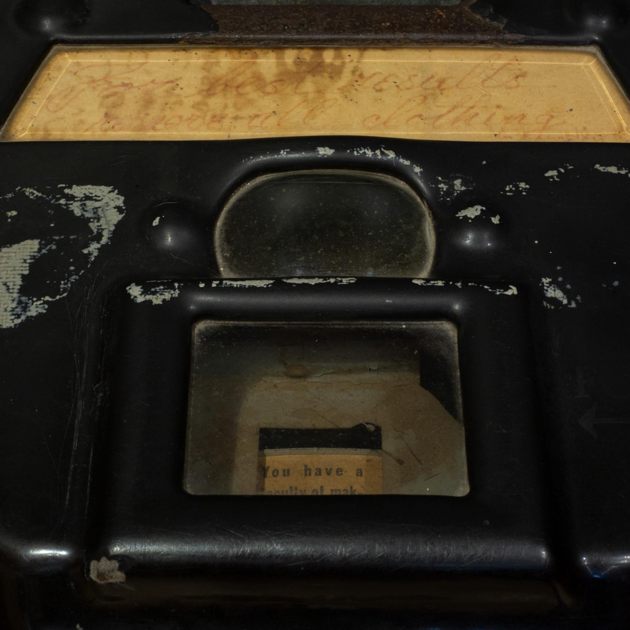 Art Deco Porcelain and Bronze Fortune Teller and Weight Scale c.1930 In Good Condition In San Francisco, CA